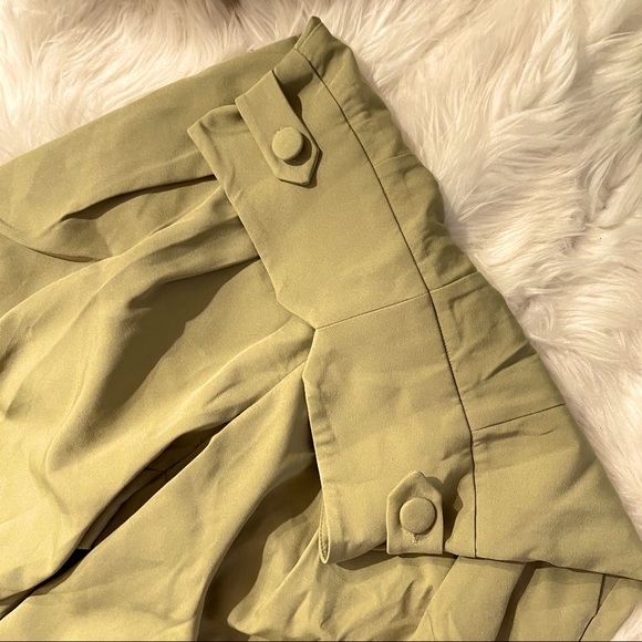 NWT Nasty Gal Khaki High-Waisted Wide-Leg Pants - Picture 6 of 9